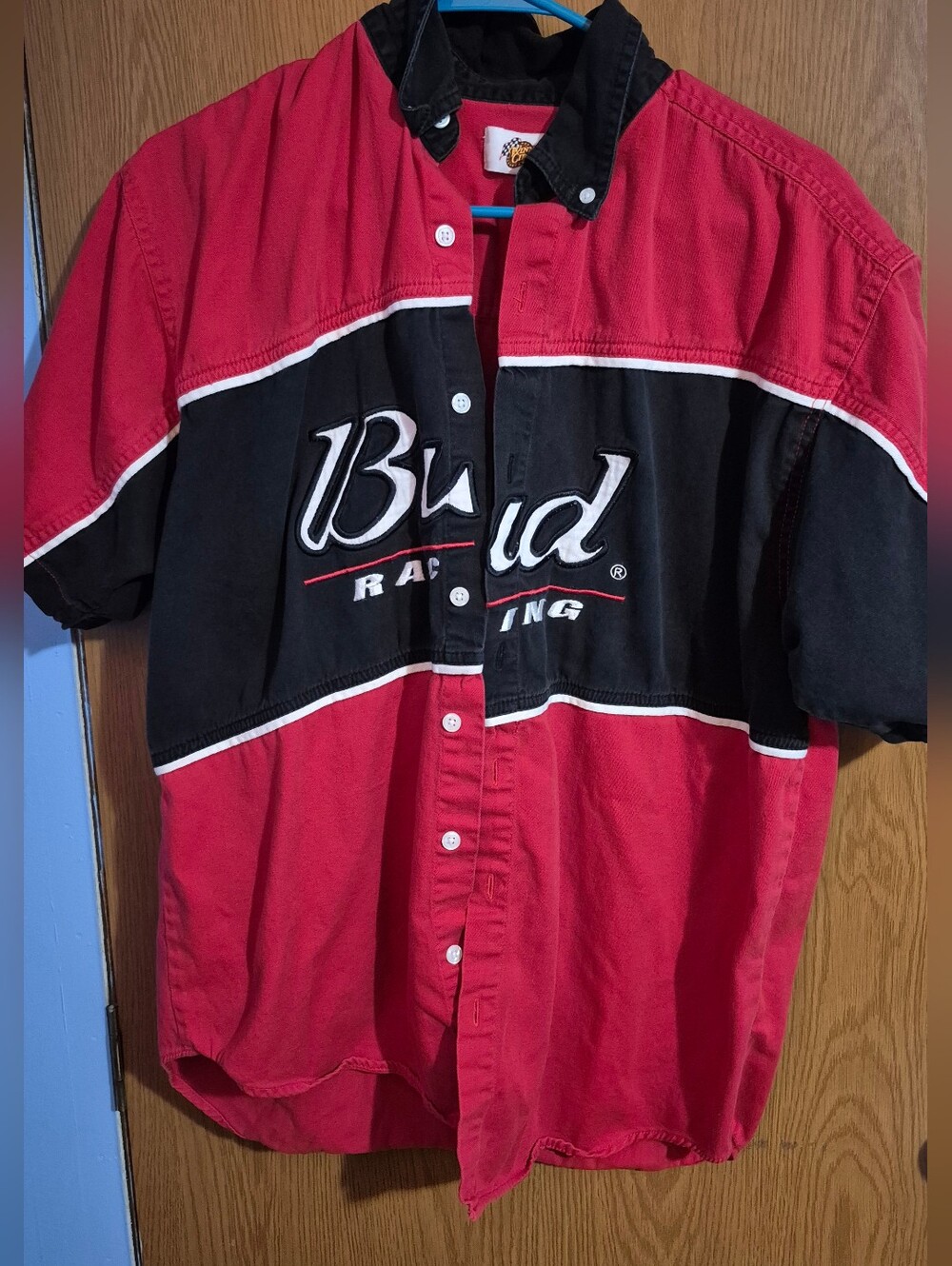 Winners Circle Dale Jr. Button Up Shirt Bud Racing Large 100% Cotton